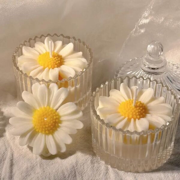 Sunflower Candle in Glass Jar, Soy Wax Long Lasting Jasmine Scented Candles