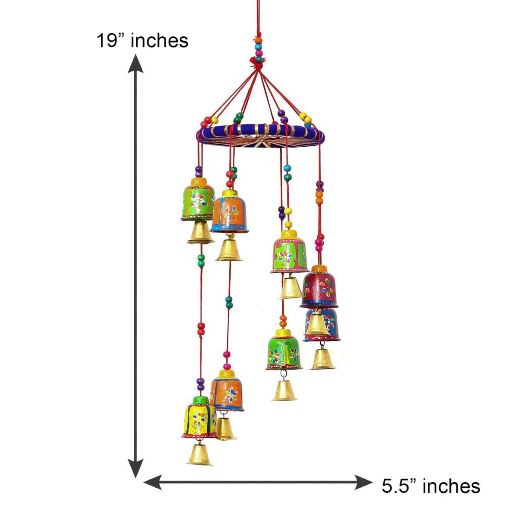 Multicolour Handcrafted Decorative Window Door Wall Hanging Bells Wind Chimes Decorative Showpiece - Image 2